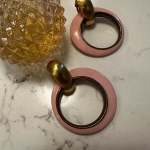 Kenneth Jay Lane Pink and Gold Statement Earrings